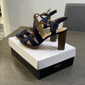 Alfani Dark Blue Cross-Strap Heels